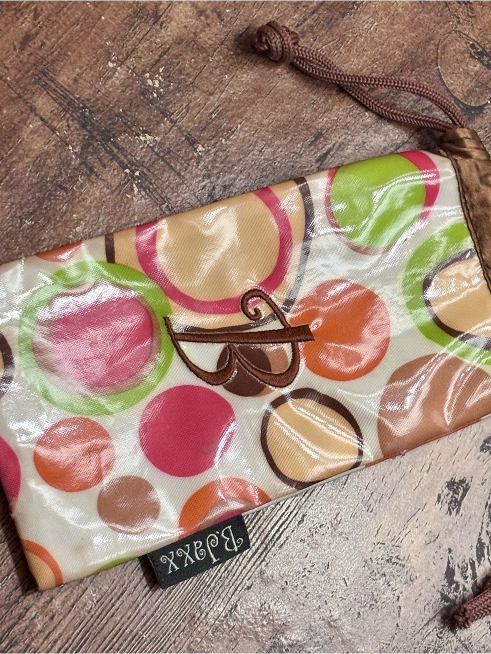 Roxy Polka Dot Sunglasses Pouch in Cream with Pink, Orange & Green Circles